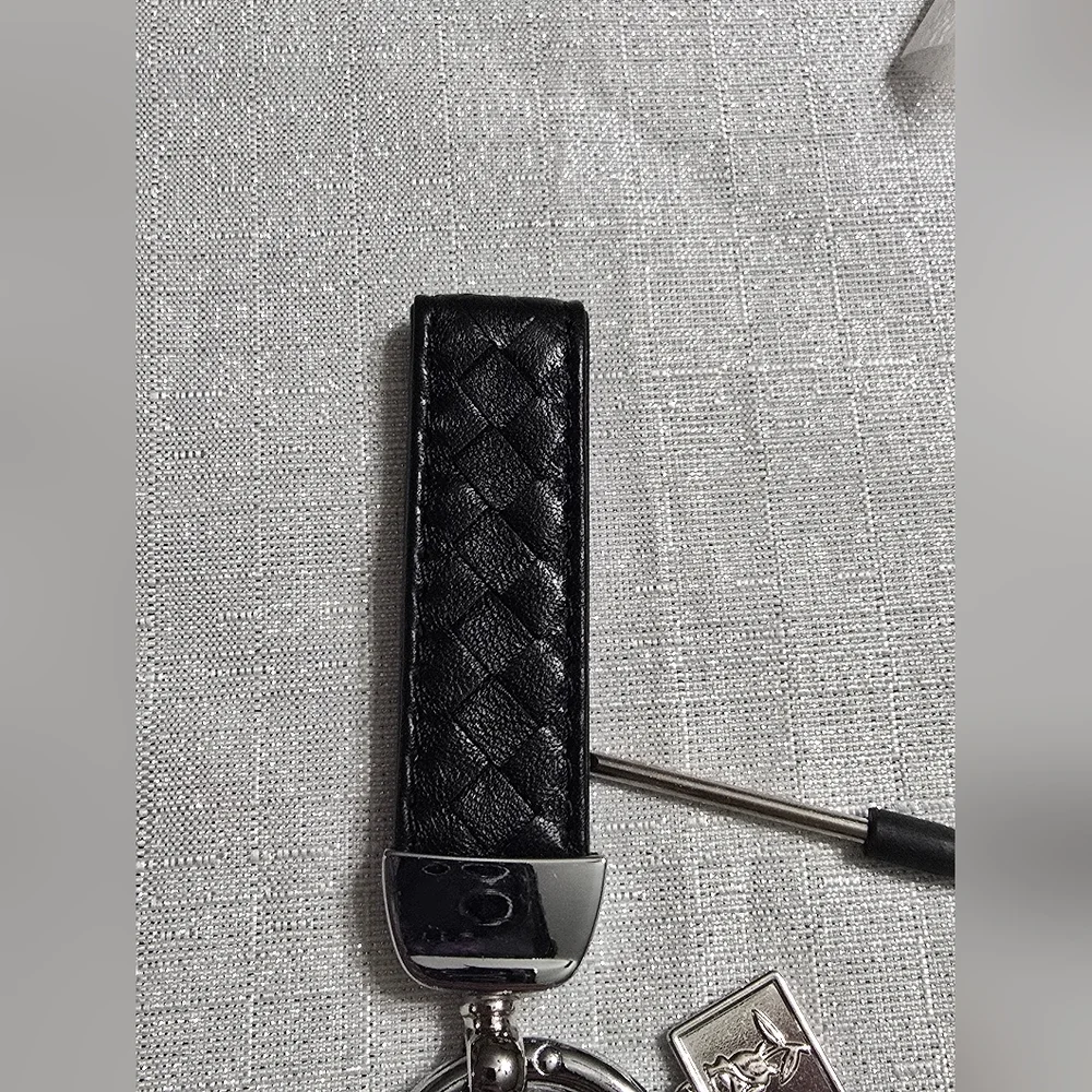 Fashion Inspired Black and Silver Heart Shaped Key Holder Or Bag Charm